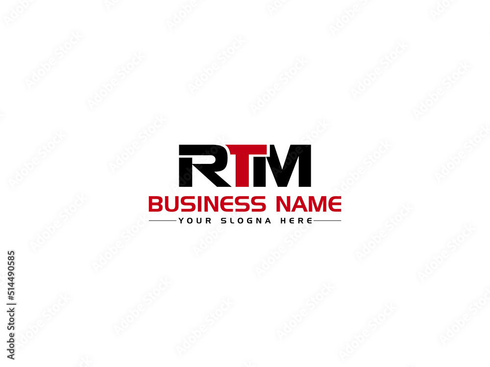 Typography RTM Logo Icon, Creative RT r t m Logo Letter Vector Art With