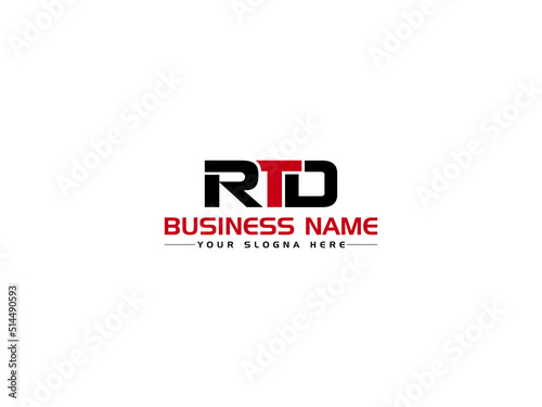 Typography RTD Logo Icon, Creative RT r t d Logo Letter Vector Art With Colorful Three Letter Unique Design For Business photo