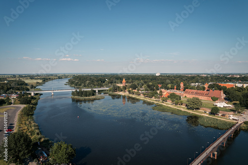 Panorama of the castle in Malbork from a height