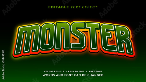Monster gaming esport editable text effect