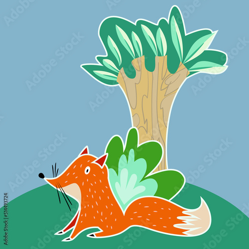 Illustration of Fox in Forest