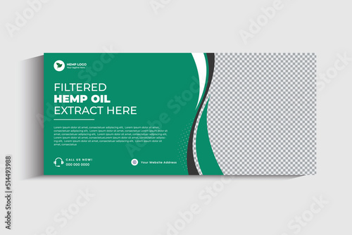 Hemp product cbd oil social media post cover and web banner design 