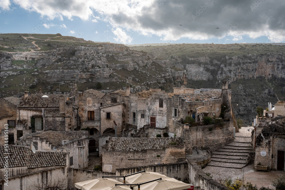 Scenic residential dwellings of Sassi di Matera, Southern Italy