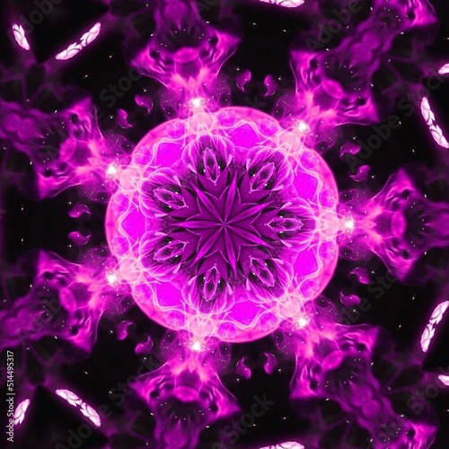 Red and purple fire flower fractal design with various colors. Kaleidoscope art and patterns. Woven watercolor concept . Good to use for marketing, gaming, banner, website, business, promotion etc