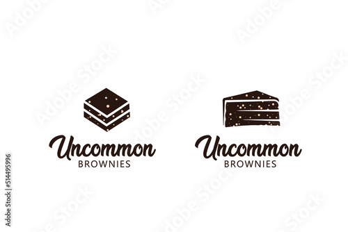 Brownies cake logo vector illustration 