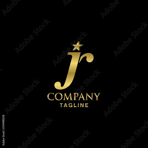 luxury letter JR logo design