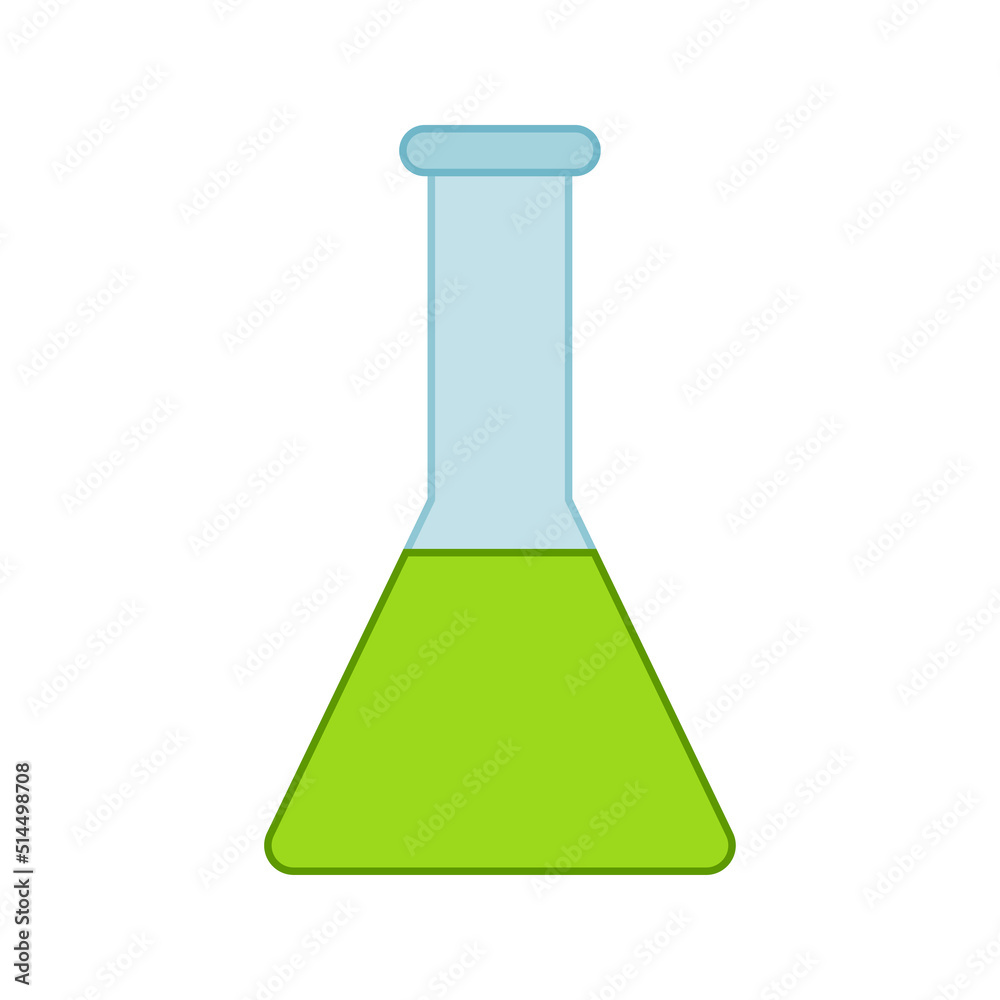 Erlenmeyer Flask isolated on white background