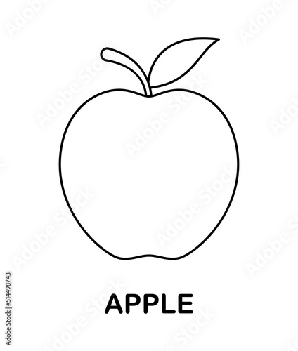 Coloring page with Apple for kids