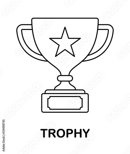 Coloring page with Trophy for kids