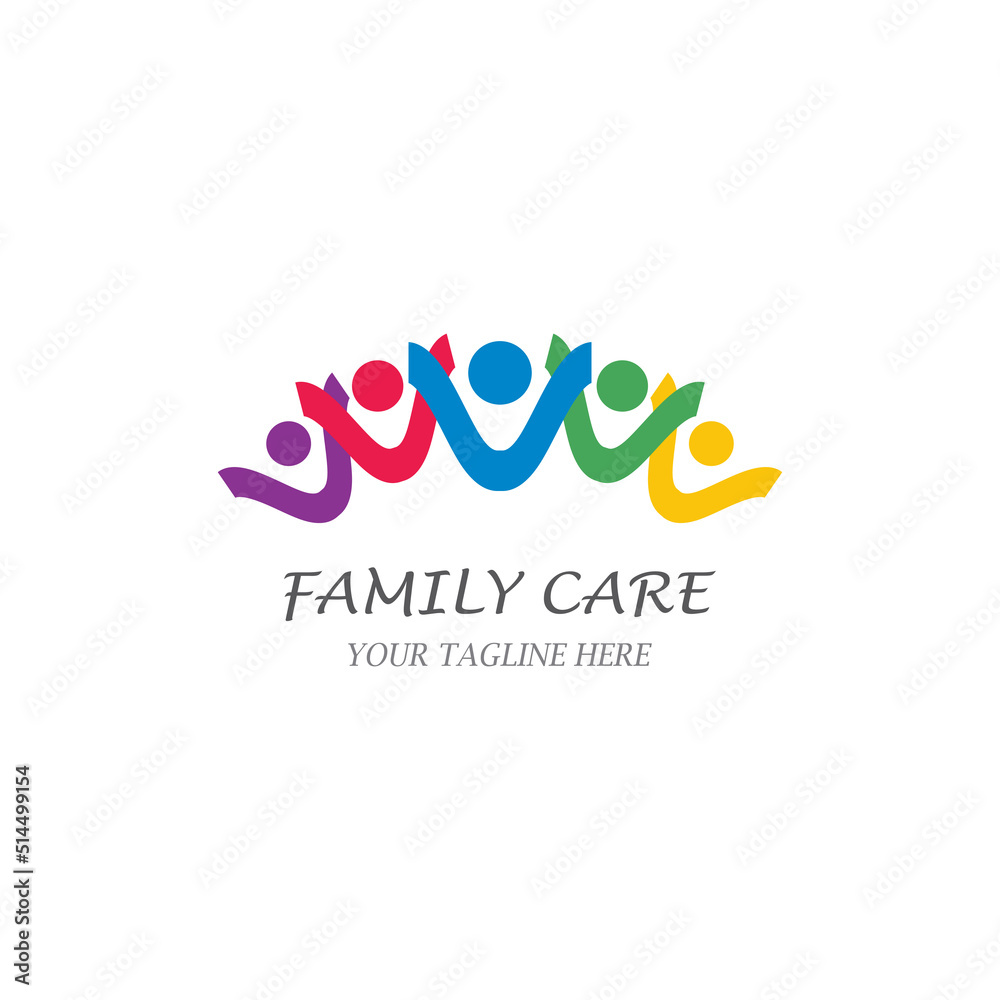 Adoption and community care Logo template vector icon