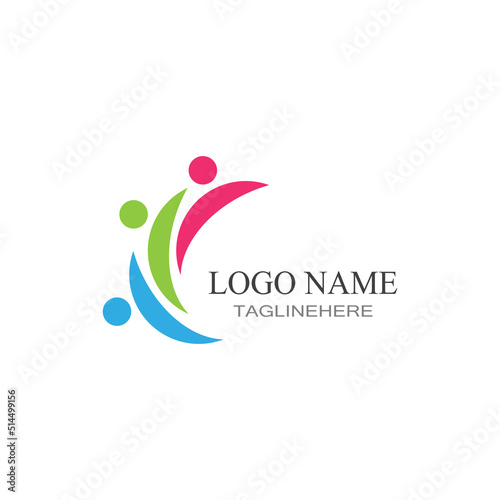 Adoption and community care Logo template vector icon photo