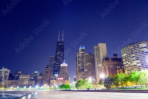 Chicago Downtown Skyline at Night #514500121