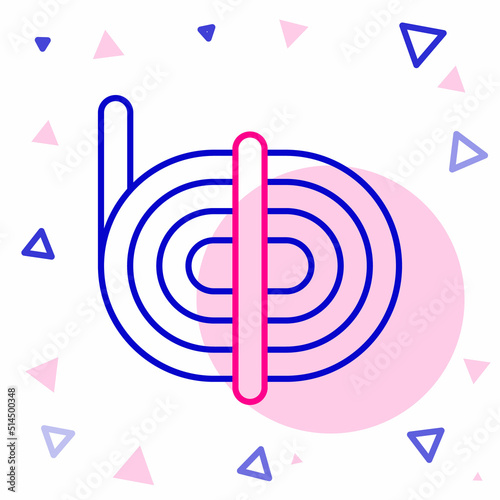 Line Climber rope icon isolated on white background. Extreme sport. Sport equipment. Colorful outline concept. Vector