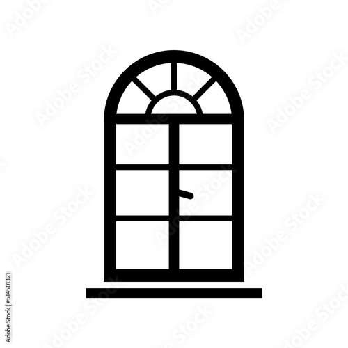 Windows icon, glyph style. round window frames