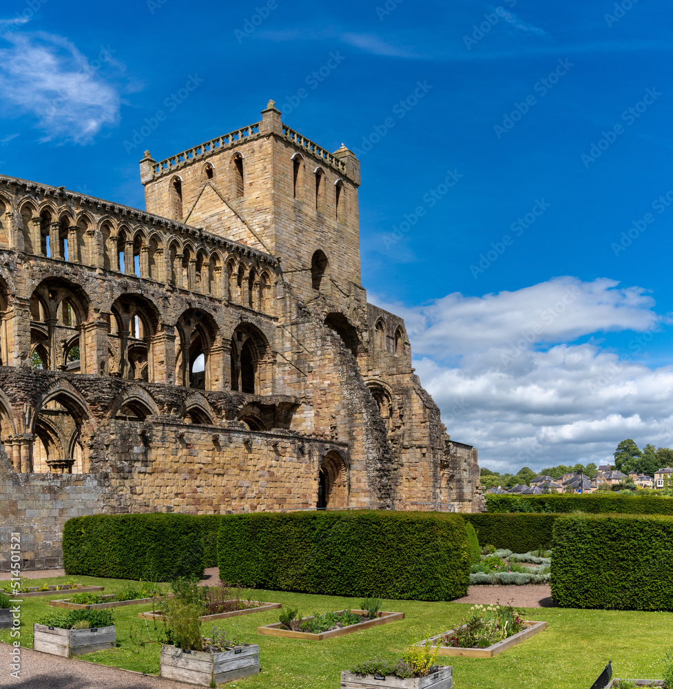 view of the Augustinian Jedburgh Abbey ruins