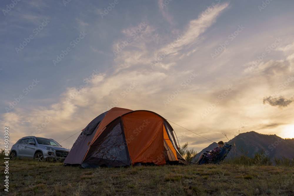 camping in the mountains in summer camping in the mountains in summer