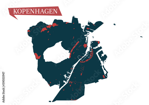 Kopenhage Water map A3