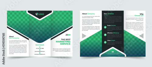 Elegant Creative corporate business trifold brochure design template. Modern and minimalist promotion layout