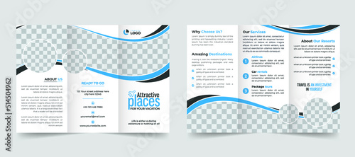Modern travel tour advertising business trifold brochure template photo