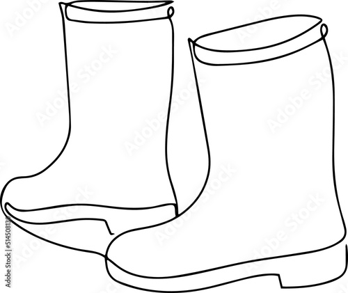 Boots drawn in one line. Minimalism, vector illustration.