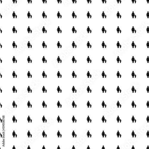 Square seamless background pattern from black woman with child symbols. The pattern is evenly filled. Vector illustration on white background
