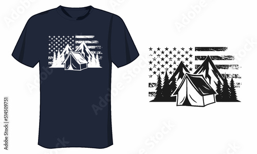 American Flag Camping Design Template.