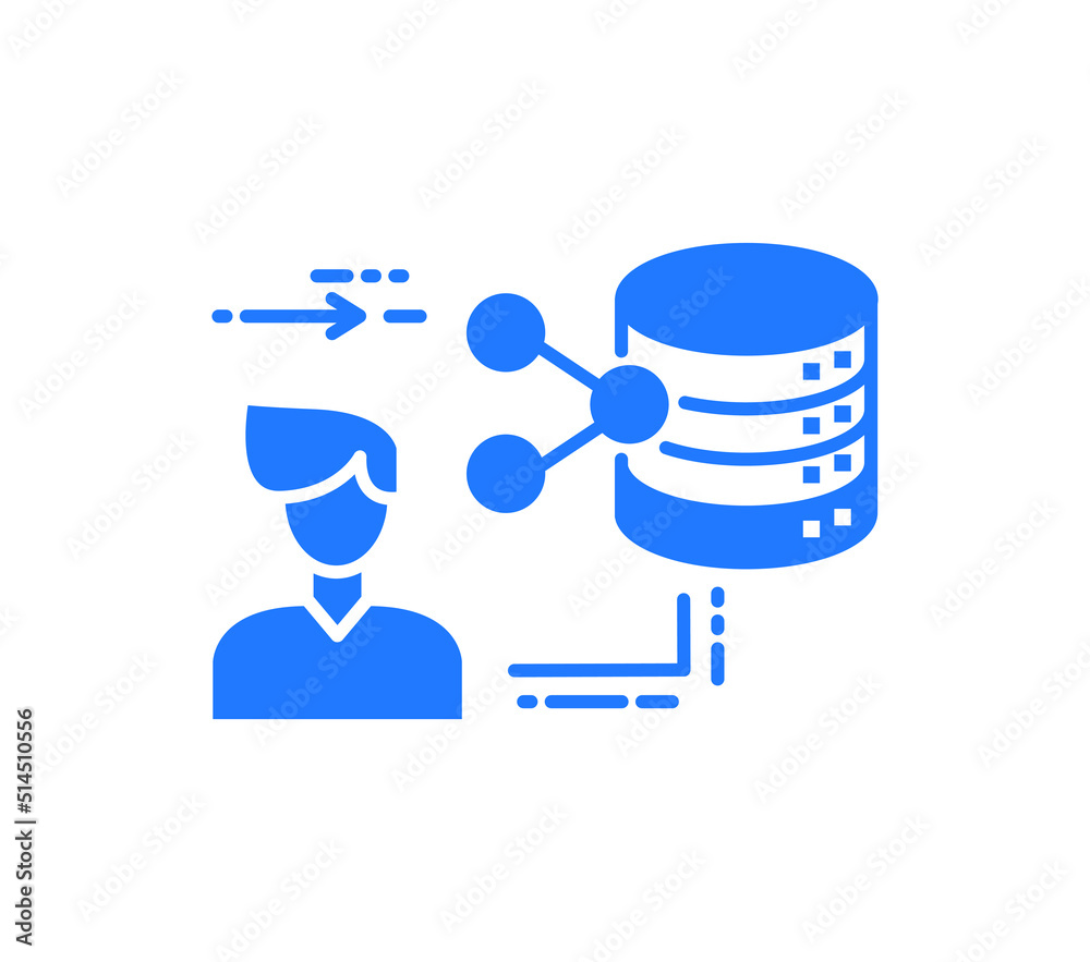 Data share icon on white background Data share icon on white background
