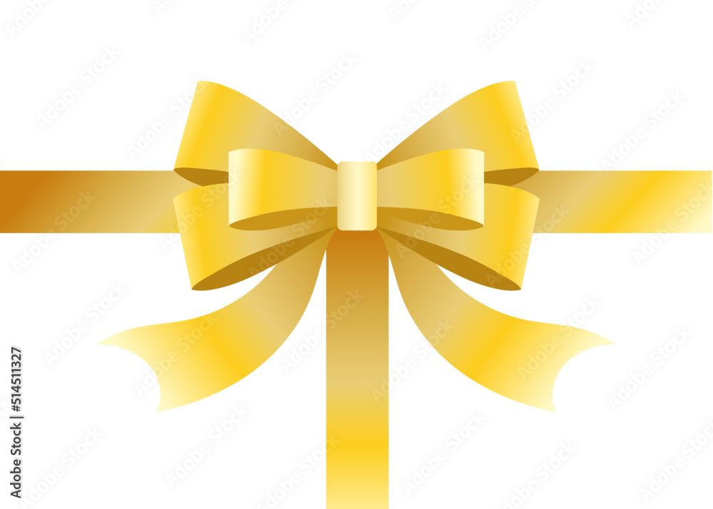Gold decorative ribbon with bow. Holiday decor. Gold decorative ribbon with bow. Holiday decor.
