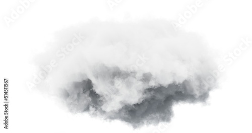 White cloud on white background. 3d rendering. 