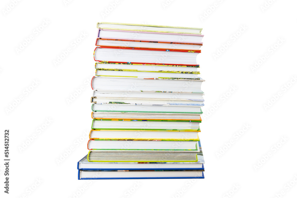 Stack of children books isolated on white background. Stack of children books isolated on white background.