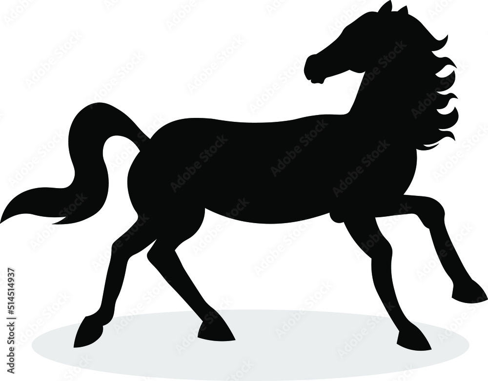 Running horse silhouette. Illustration of a horse.