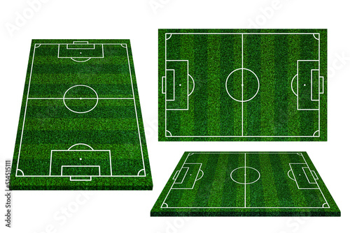 Collection of soccer field elements view,Green grass football field of artificial grass background ,Playing field of football,White lines that delimit the areas