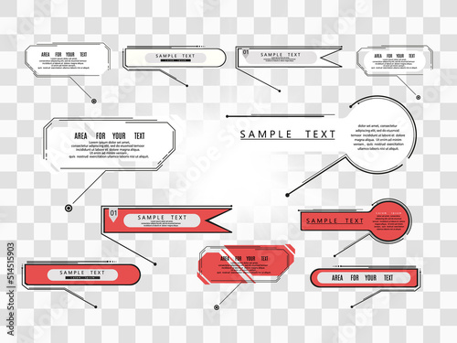 Layout element for web, brochure, infographic. Digital callouts titles on a transparent background .Vector illustration.
