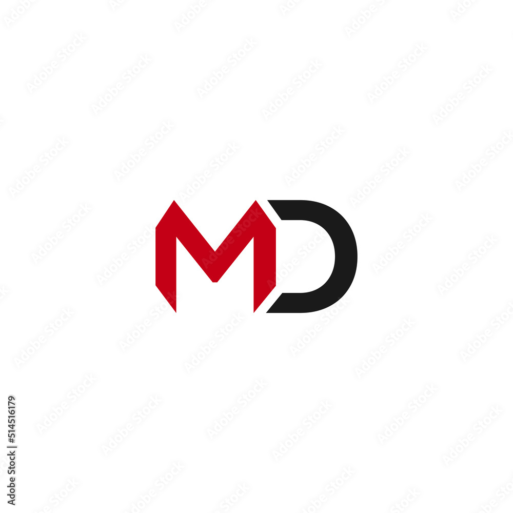 Md linked Uppercase letter logo Vector File