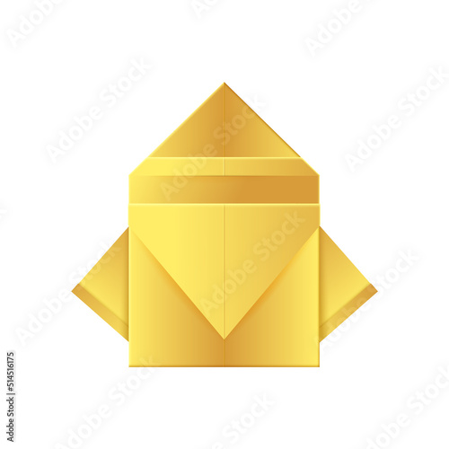 Golden Santa Claus origami toy made of gold foil