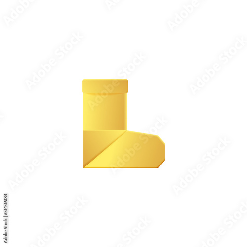 Golden Santa sock origami toy made of gold foil