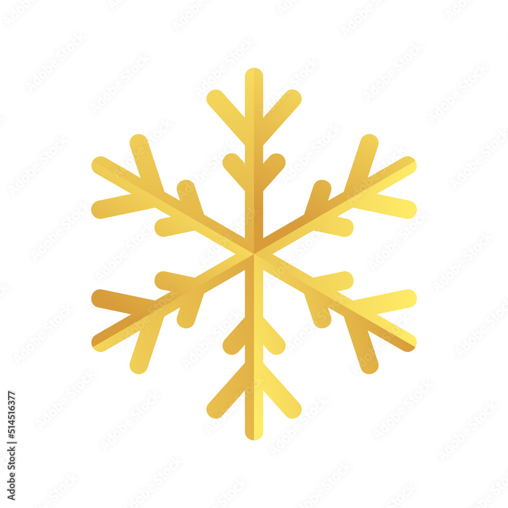 Golden snowflake icon. Foil snow flake stencil blueprint. Golden snowflake icon. Foil snow flake stencil blueprint.