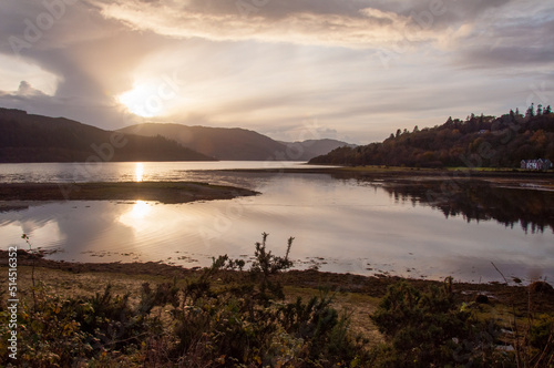 Sunset over Loch Sunart in the Scottish Highlands