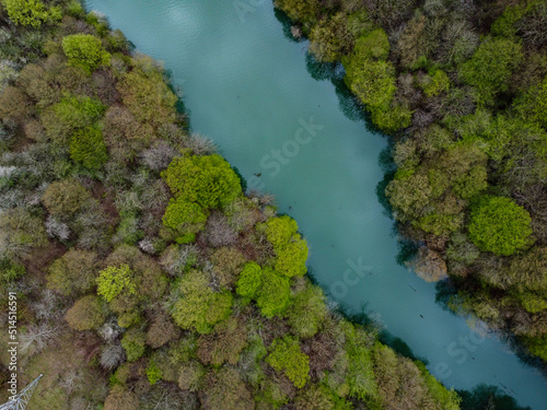 drone photo of a lake in northern iran