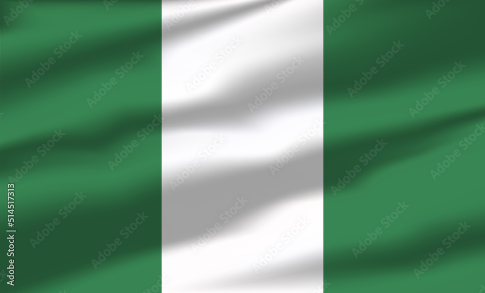 Vector Nigeria Flag Waving Realistic Flowing Flags Vector Nigeria Flag Waving Realistic Flowing Flags