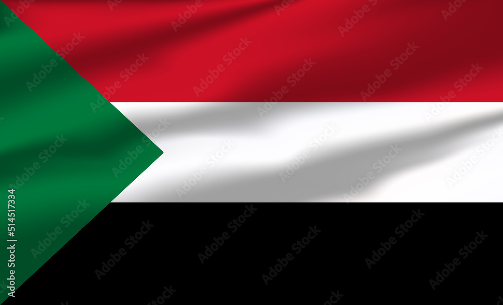Vector Sudan Flag Waving Realistic Flowing Flags Vector Sudan Flag Waving Realistic Flowing Flags