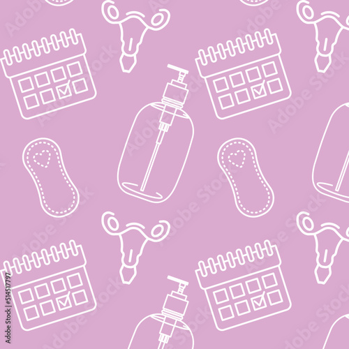 female calendar gynecology ovulation pattern with pink accessories