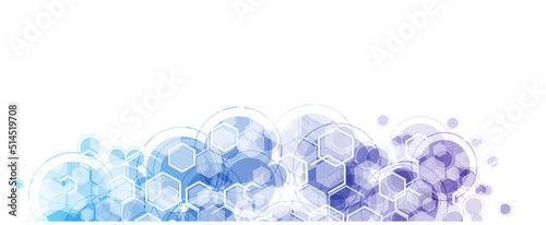 Hexagons design for medical, science and technology.