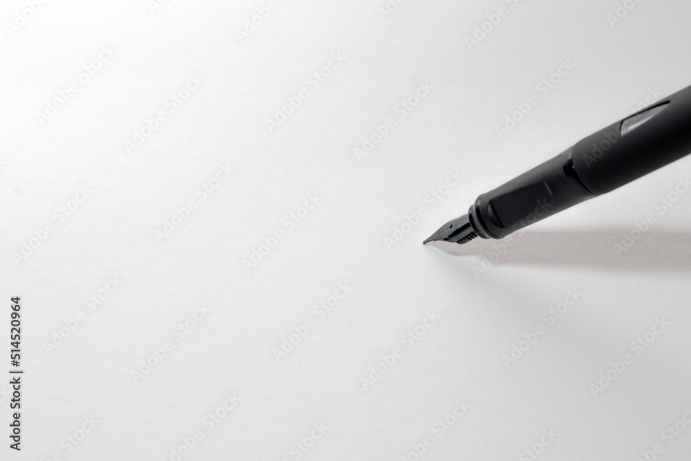 fountain pen writing on a blank white paper fountain pen writing on a blank white paper