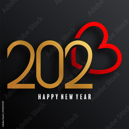 2023 Happy new year design for greeting cards or for branding, banner, cover, card Happy new year 2023 with paper cut art and craft style on paper color background.
