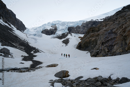 glacier hike near odda in norway photo