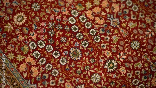 Close-up video and details of turkish woven carpets.