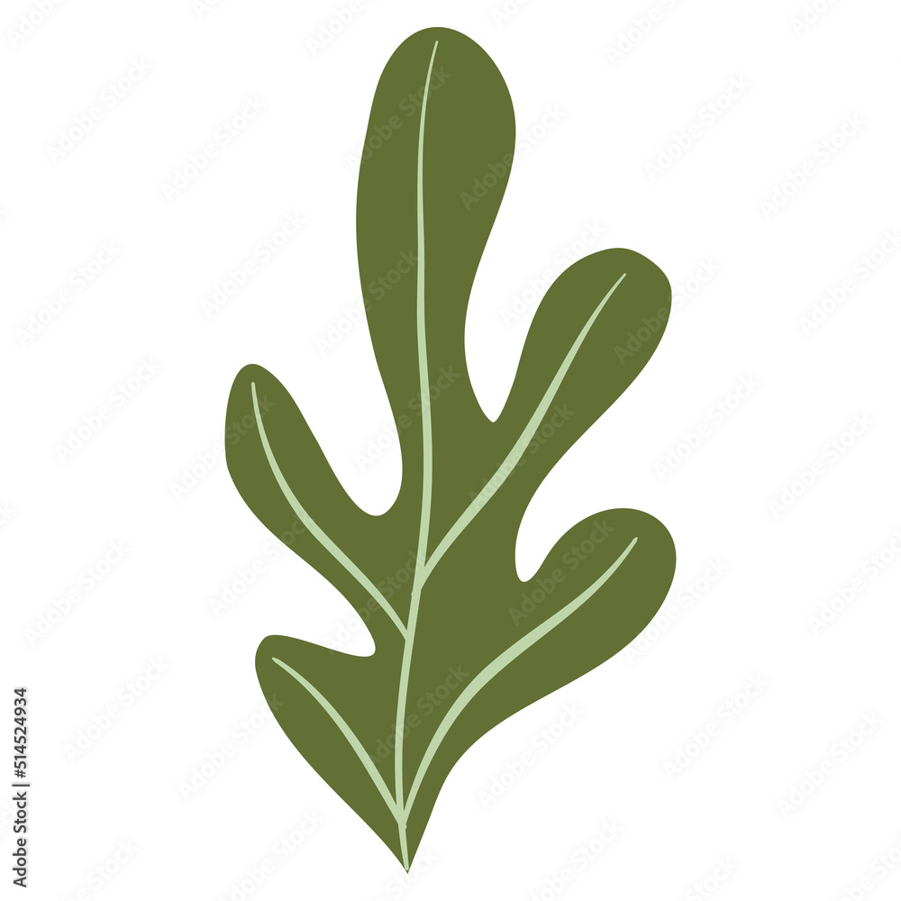 Hand Drawn Flat Doodle Leaf. Nature Green Leaf Design Element. Hand Drawn Flat Doodle Leaf. Nature Green Leaf Design Element.