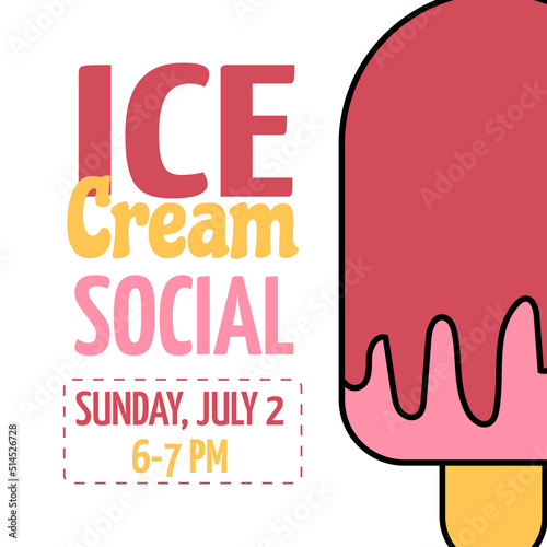 Tasty Ice cream social media post. Ice-cream vector template