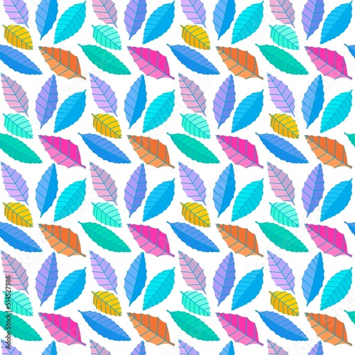 Autumn floral seamless geometric leaves pattern for fabrics and wrapping paper and clothes and kids and notebooks